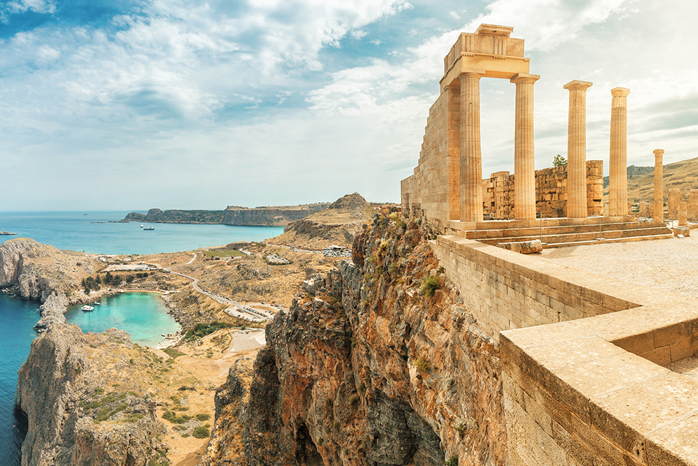 Acropolis of Lindos in Rhodes Greece