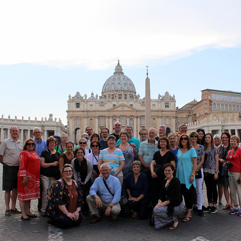 Pilgrimage Group at St. Peter's Basillica in Rome